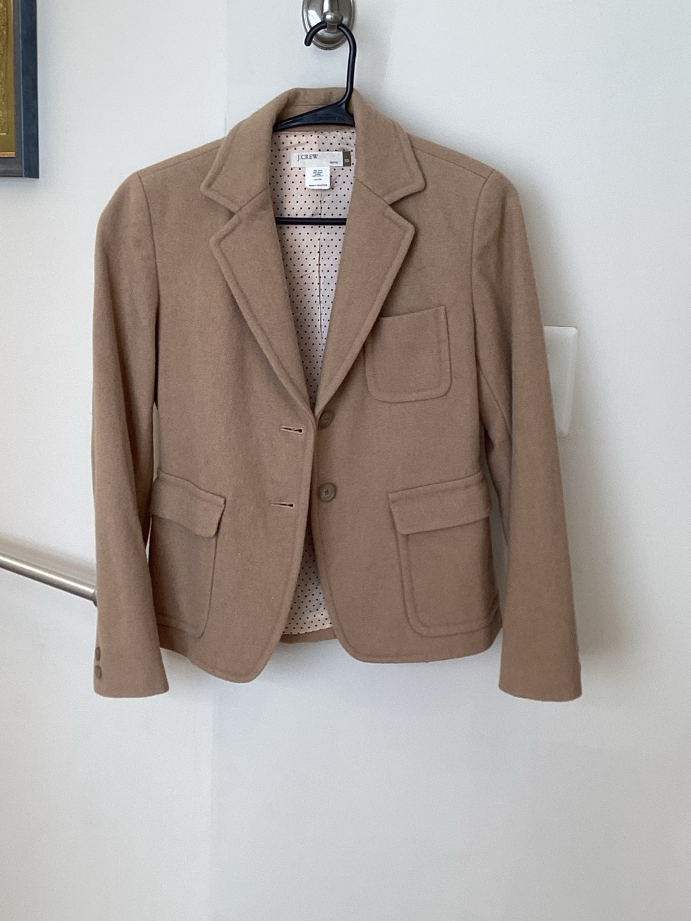J. Crew Women's Camel Single-Breasted Wool-Blend Blazer